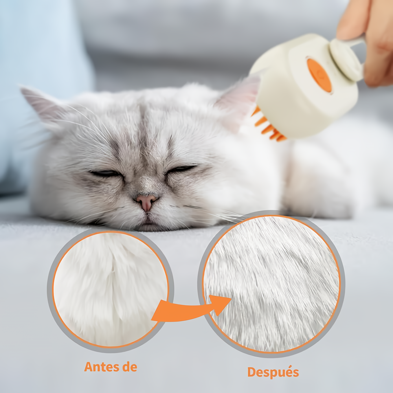 Cepillo A Vapor Mascotas 3 en 1 Limpieza