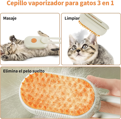 Cepillo A Vapor Mascotas 3 en 1 Limpieza