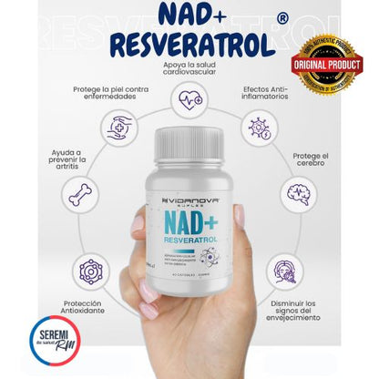 NAD+ RESVERATROL 500MG 60 CAPS ORIGINAL